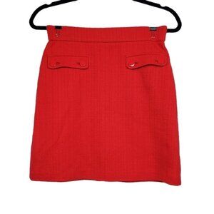 Loft Womens Red Textured Mini Skirt Size XSP NWT